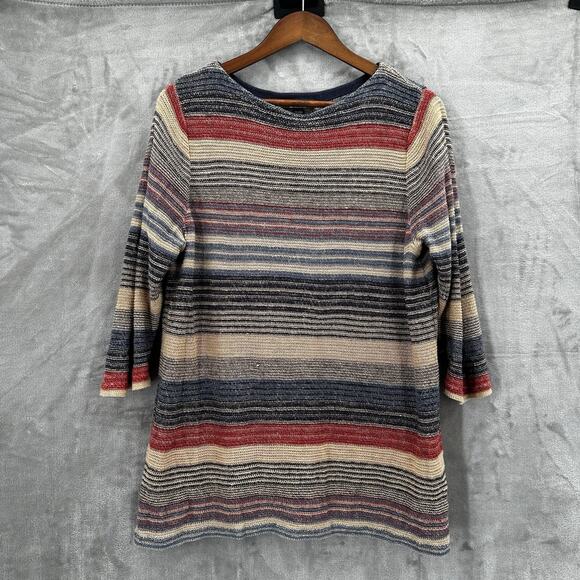 Ralph Lauren LRL Sweater Womens 2X Linen Blend Tunic Southwestern Stripe - Picture 1 of 9